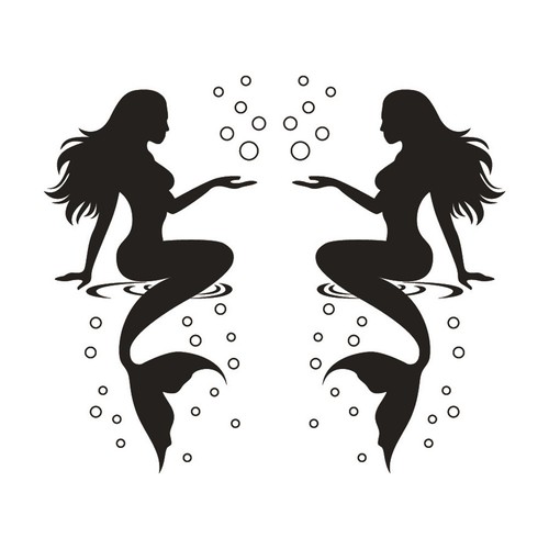 Pezzi adesivi murali sirena - pezzi,