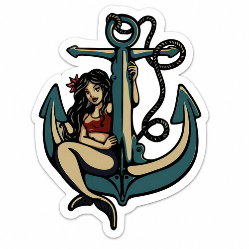 Adesivo sirena decalcomania - adesivo,
