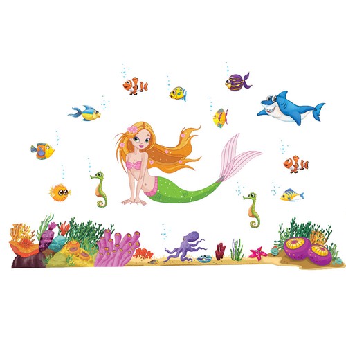 Adesivo murale sirena cartone